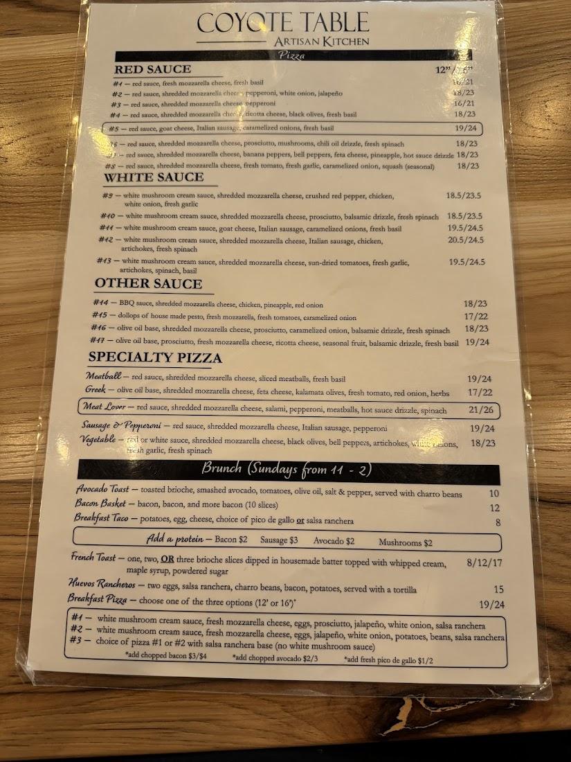 Coyote Table Artisan Kitchen & Bar